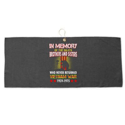 In Memory Of Vietnam Brothers And Sisters Large Microfiber Waffle Golf Towel