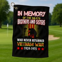 In Memory Of Vietnam Brothers And Sisters Golf Towel