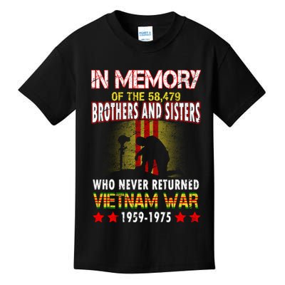 In Memory Of Vietnam Brothers And Sisters Kids T-Shirt
