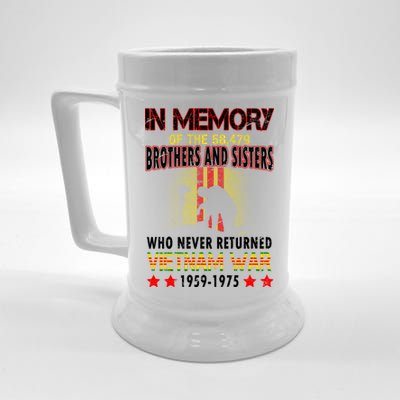 In Memory Of Vietnam Brothers And Sisters Beer Stein