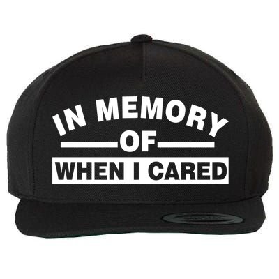In Memory of When I Cared Wool Snapback Cap