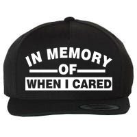 In Memory of When I Cared Wool Snapback Cap