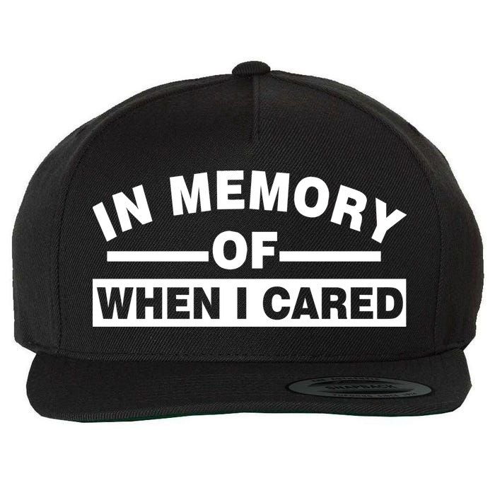 In Memory of When I Cared Wool Snapback Cap
