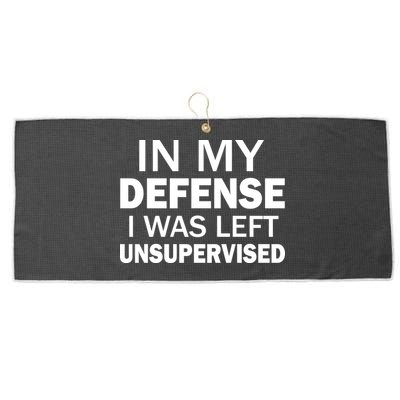In My Defense I Was Left Unsupervised Large Microfiber Waffle Golf Towel