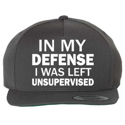 In My Defense I Was Left Unsupervised Wool Snapback Cap