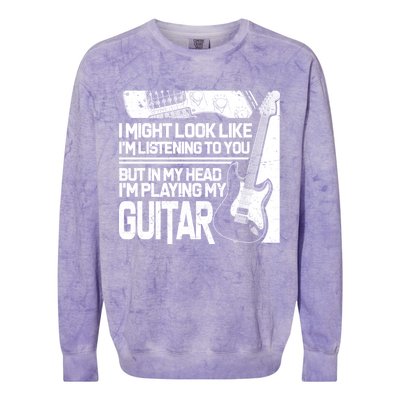 In My Head I'm Playing My Guitar Colorblast Crewneck Sweatshirt