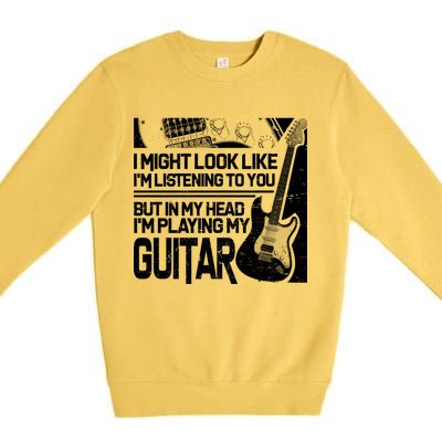 In My Head I'm Playing My Guitar Premium Crewneck Sweatshirt