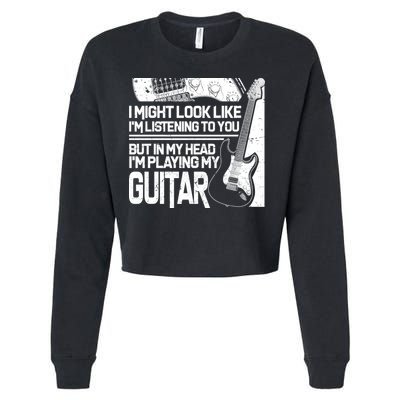 In My Head I'm Playing My Guitar Cropped Pullover Crew