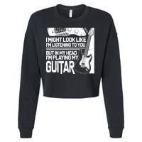 In My Head I'm Playing My Guitar Cropped Pullover Crew