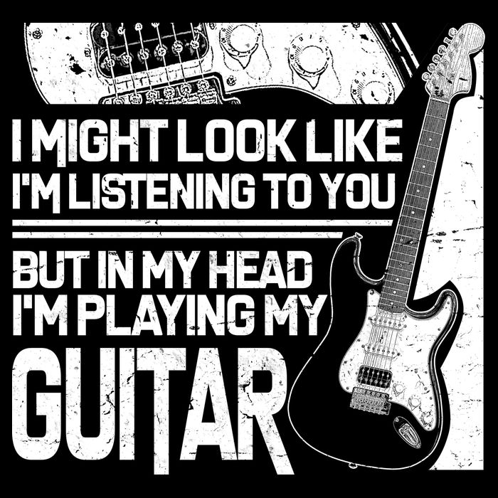 In My Head I'm Playing My Guitar Cropped Pullover Crew