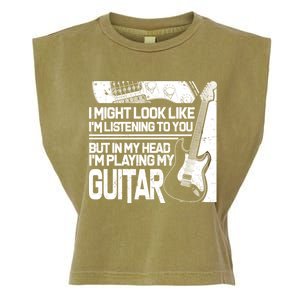 In My Head I'm Playing My Guitar Garment-Dyed Women's Muscle Tee