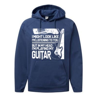 In My Head I'm Playing My Guitar Performance Fleece Hoodie