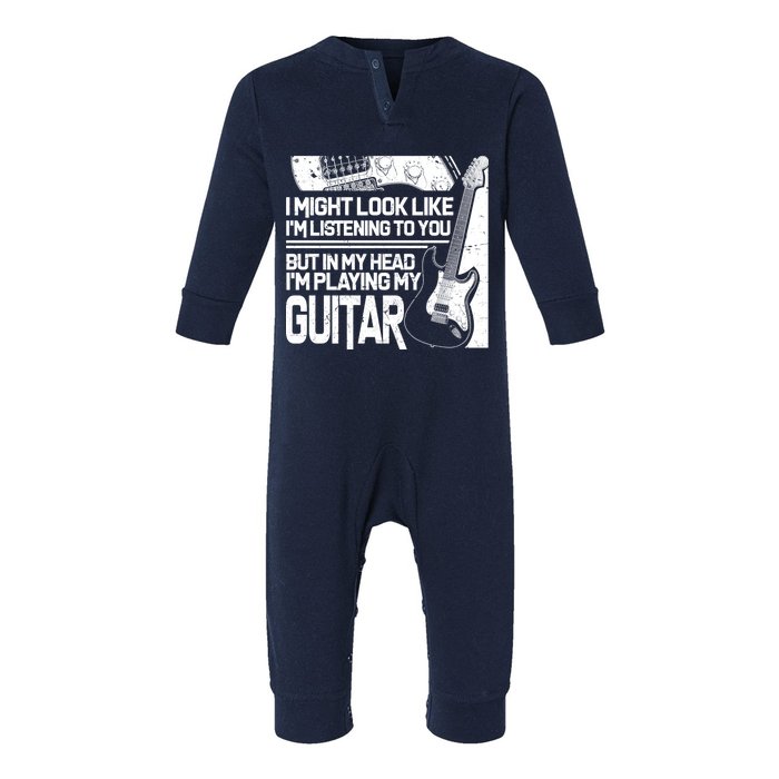 In My Head I'm Playing My Guitar Infant Fleece One Piece