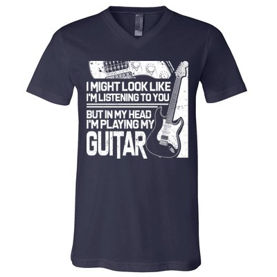 In My Head I'm Playing My Guitar V-Neck T-Shirt
