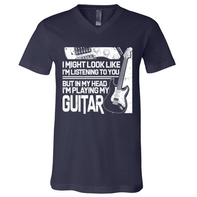 In My Head I'm Playing My Guitar V-Neck T-Shirt