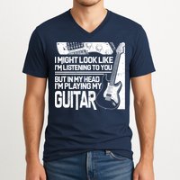 In My Head I'm Playing My Guitar V-Neck T-Shirt