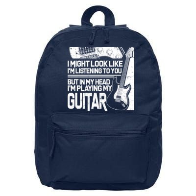 In My Head I'm Playing My Guitar 16 in Basic Backpack