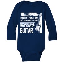 In My Head I'm Playing My Guitar Baby Long Sleeve Bodysuit