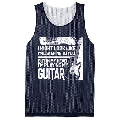In My Head I'm Playing My Guitar Mesh Reversible Basketball Jersey Tank