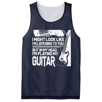 In My Head I'm Playing My Guitar Mesh Reversible Basketball Jersey Tank