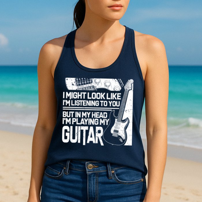 In My Head I'm Playing My Guitar Womens Tank Top