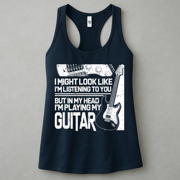 In My Head I'm Playing My Guitar Womens Tank Top