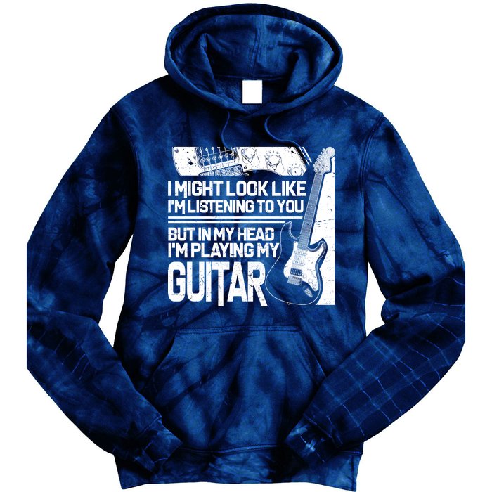 In My Head I'm Playing My Guitar Tie Dye Hoodie