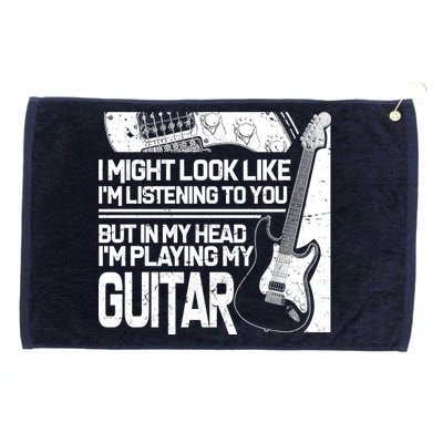 In My Head I'm Playing My Guitar Grommeted Golf Towel