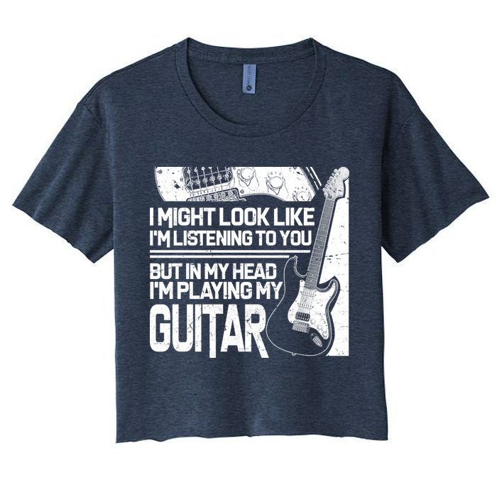 In My Head I'm Playing My Guitar Crop Top