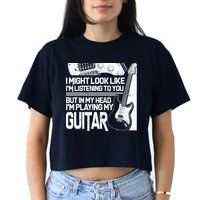 In My Head I'm Playing My Guitar Crop Top