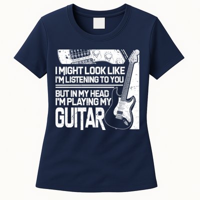 In My Head I'm Playing My Guitar Womens T-Shirt