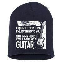 In My Head I'm Playing My Guitar Short Acrylic Beanie