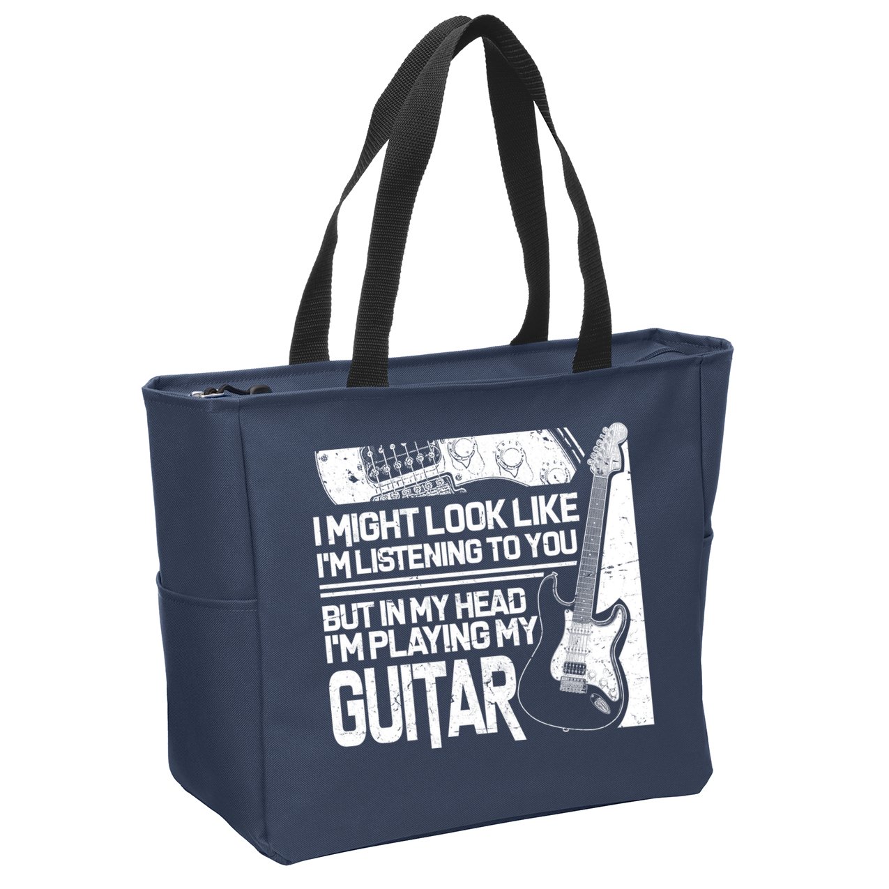 In My Head I'm Playing My Guitar Zip Tote Bag