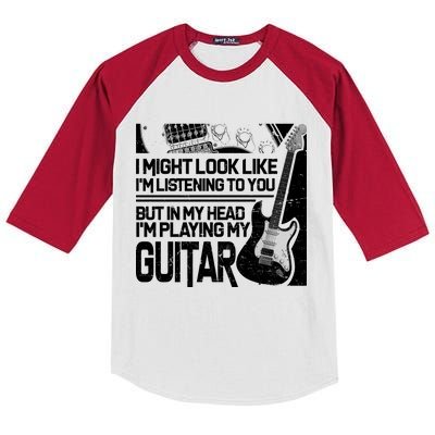 In My Head I'm Playing My Guitar Kids Colorblock Raglan Jersey