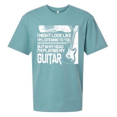 In My Head I'm Playing My Guitar Sueded Cloud Jersey T-Shirt