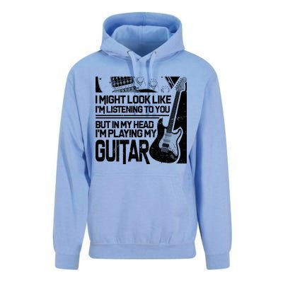 In My Head I'm Playing My Guitar Unisex Surf Hoodie