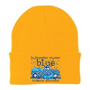 In November We Wear Blue Diabetes Awareness Knit Cap Winter Beanie