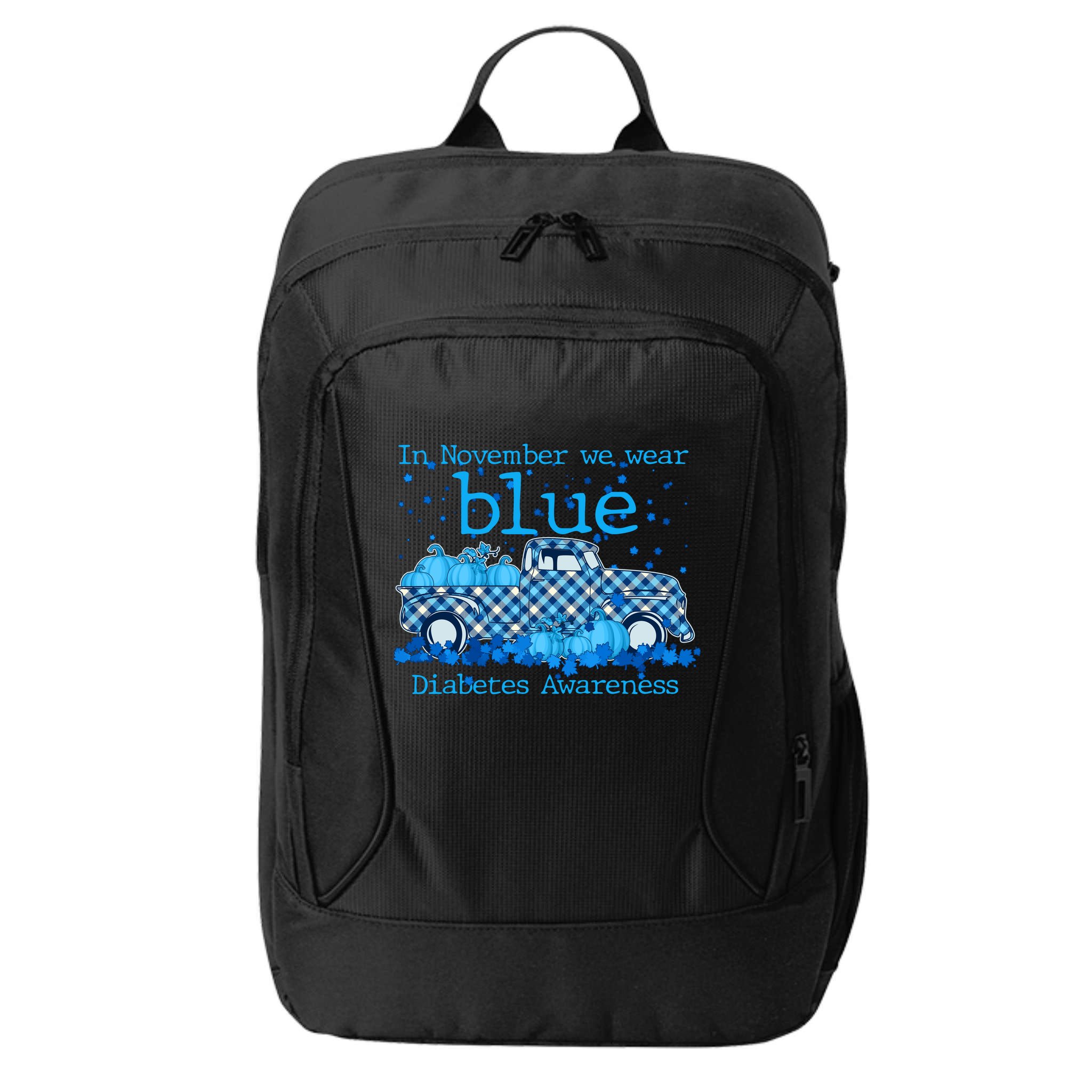 In November We Wear Blue Diabetes Awareness City Backpack