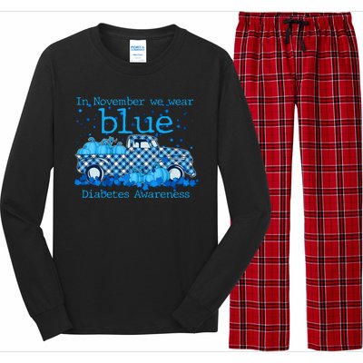 In November We Wear Blue Diabetes Awareness Long Sleeve Pajama Set