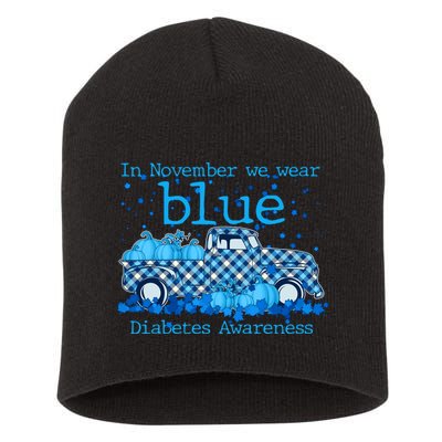 In November We Wear Blue Diabetes Awareness Short Acrylic Beanie