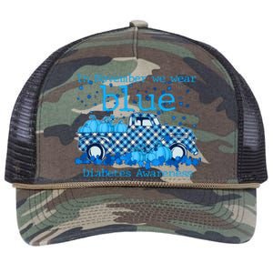 In November We Wear Blue Diabetes Awareness Retro Rope Trucker Hat Cap