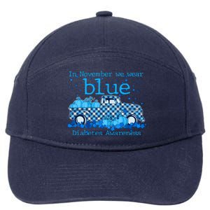 In November We Wear Blue Diabetes Awareness 7-Panel Snapback Hat