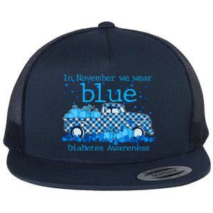 In November We Wear Blue Diabetes Awareness Flat Bill Trucker Hat