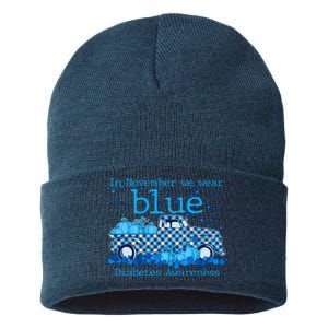 In November We Wear Blue Diabetes Awareness Sustainable Knit Beanie