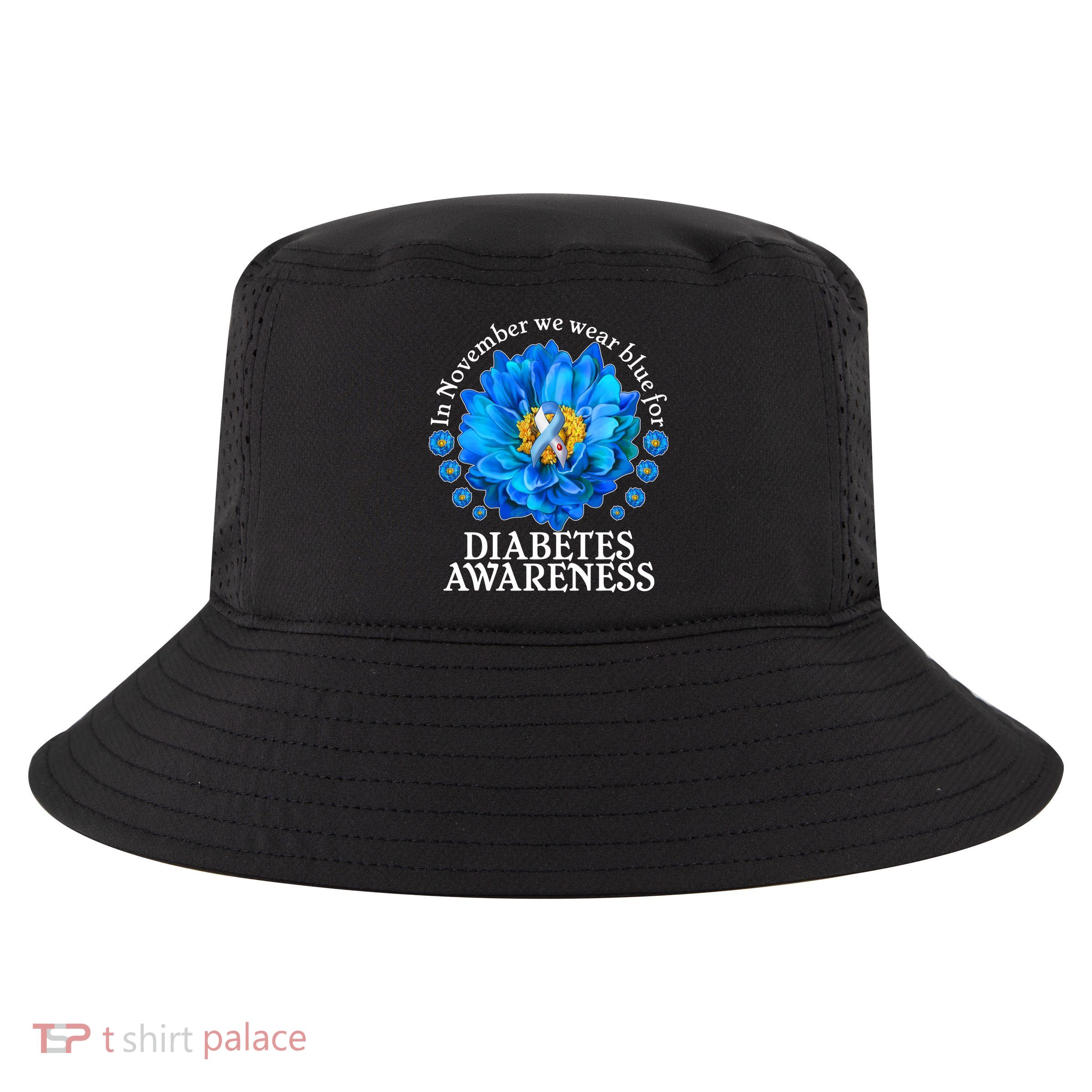 In November We Wear Blue For Diabetes Awareness Cool Comfort Performance Bucket Hat
