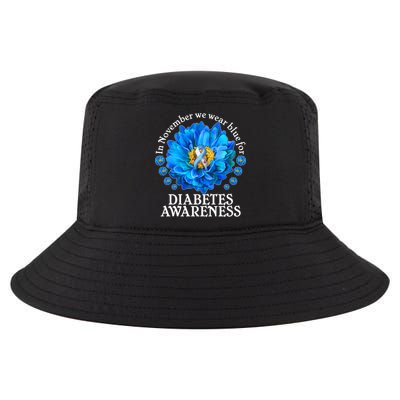 In November We Wear Blue For Diabetes Awareness Cool Comfort Performance Bucket Hat