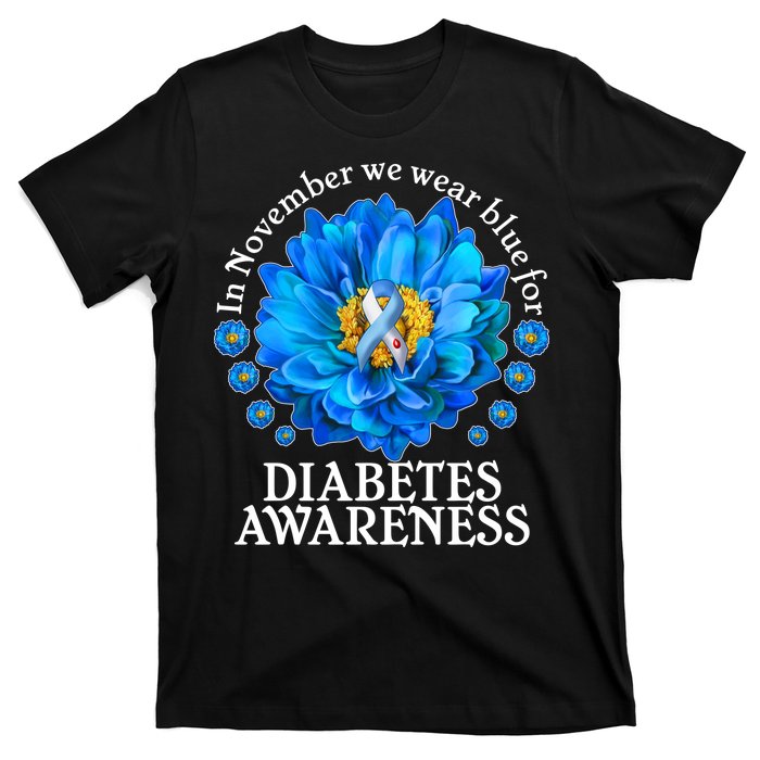 In November We Wear Blue For Diabetes Awareness T-Shirt