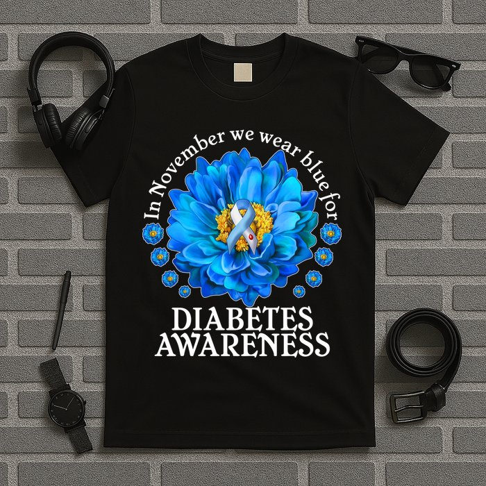 In November We Wear Blue For Diabetes Awareness T-Shirt