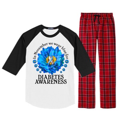 In November We Wear Blue For Diabetes Awareness Raglan Sleeve Pajama Set