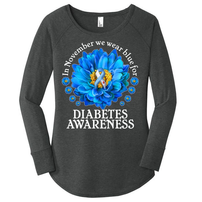 In November We Wear Blue For Diabetes Awareness Women's Perfect Tri Tunic Long Sleeve Shirt